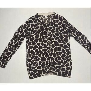 Banana Republic Brown and Cream Giraffe Cardigan Size Medium